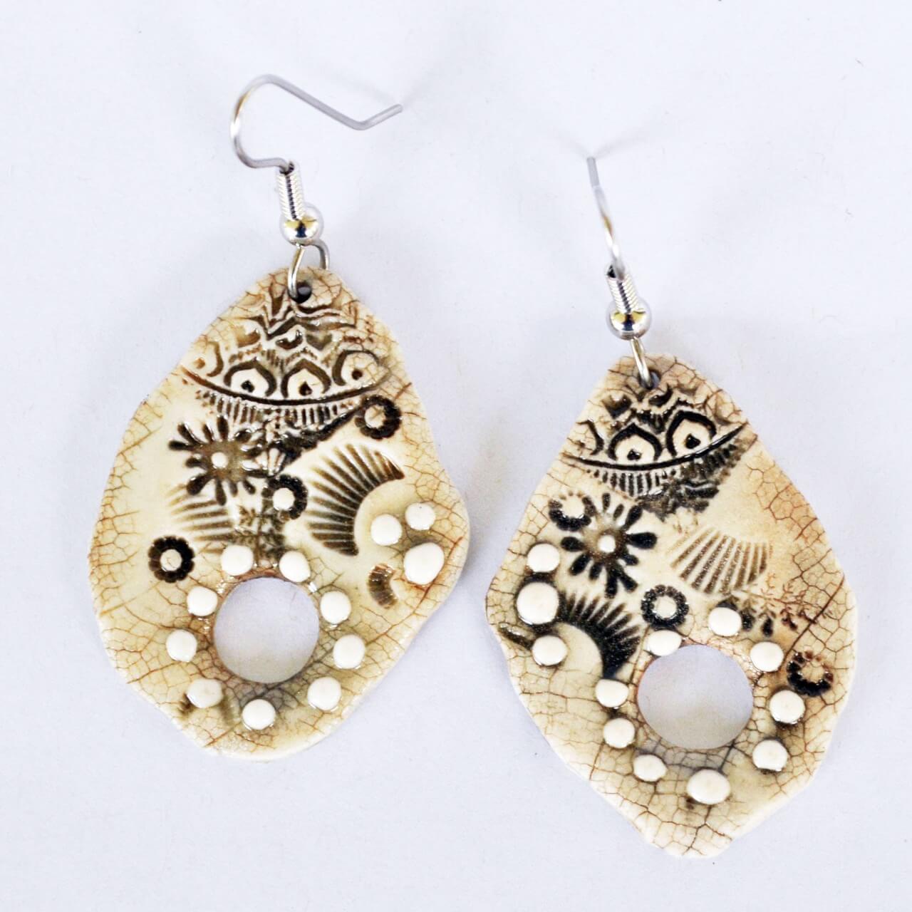 Clay Fossils - Handmade earrings, usa, bohemian, tribal, nature