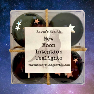 Raven’s Hearth – New Moon Tealights | Best Seller | Soy Wax | Vegan