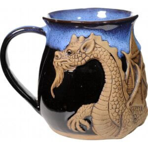 Always Azul Pottery – 3-D Fantasy Winged Dragon Mug