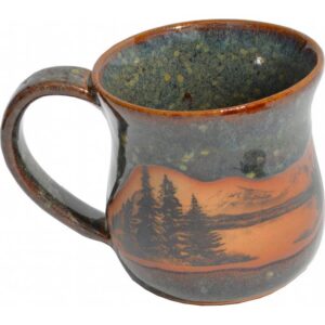 Always Azul Pottery – Mountain Scene 14 Oz. Mug