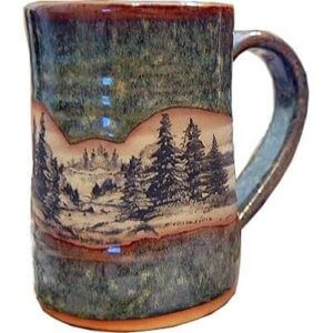 Always Azul Pottery – Mountain Scene 17 Oz. Tankard