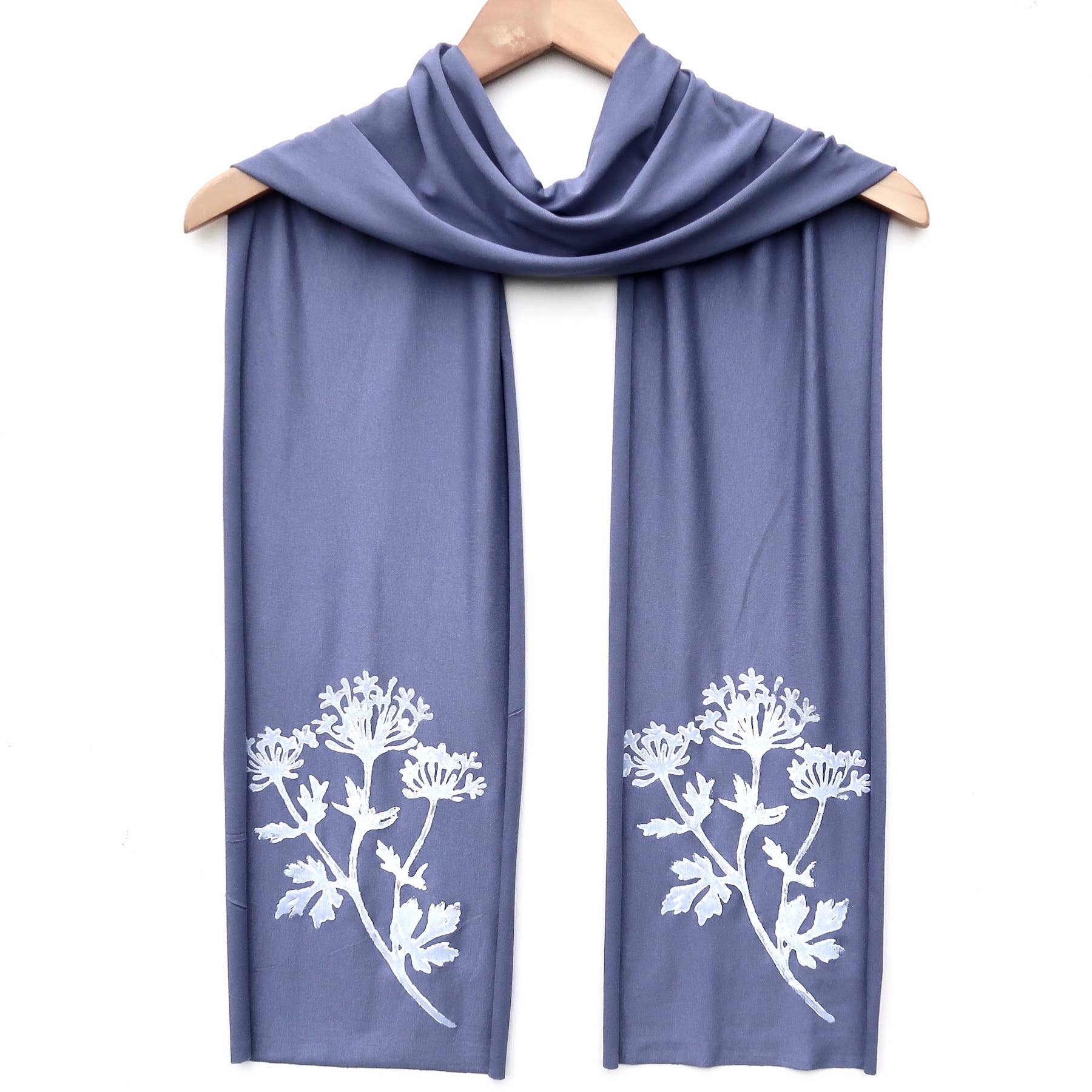 Windsparrow Studio - Botanical Skinny Scarf Collection (white ink)