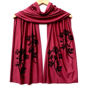 Windsparrow Studio – Botanical Scarf Collection (black ink)