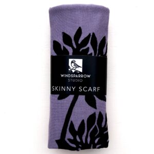 Windsparrow Studio – Botanical Skinny Scarf Collection (black ink)