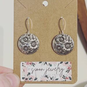 Spoon Jewelry April Knife Handle Domed Earrings