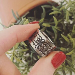 Spoon Jewelry By Emily – Sunflower Spoon Ring-Back: 8