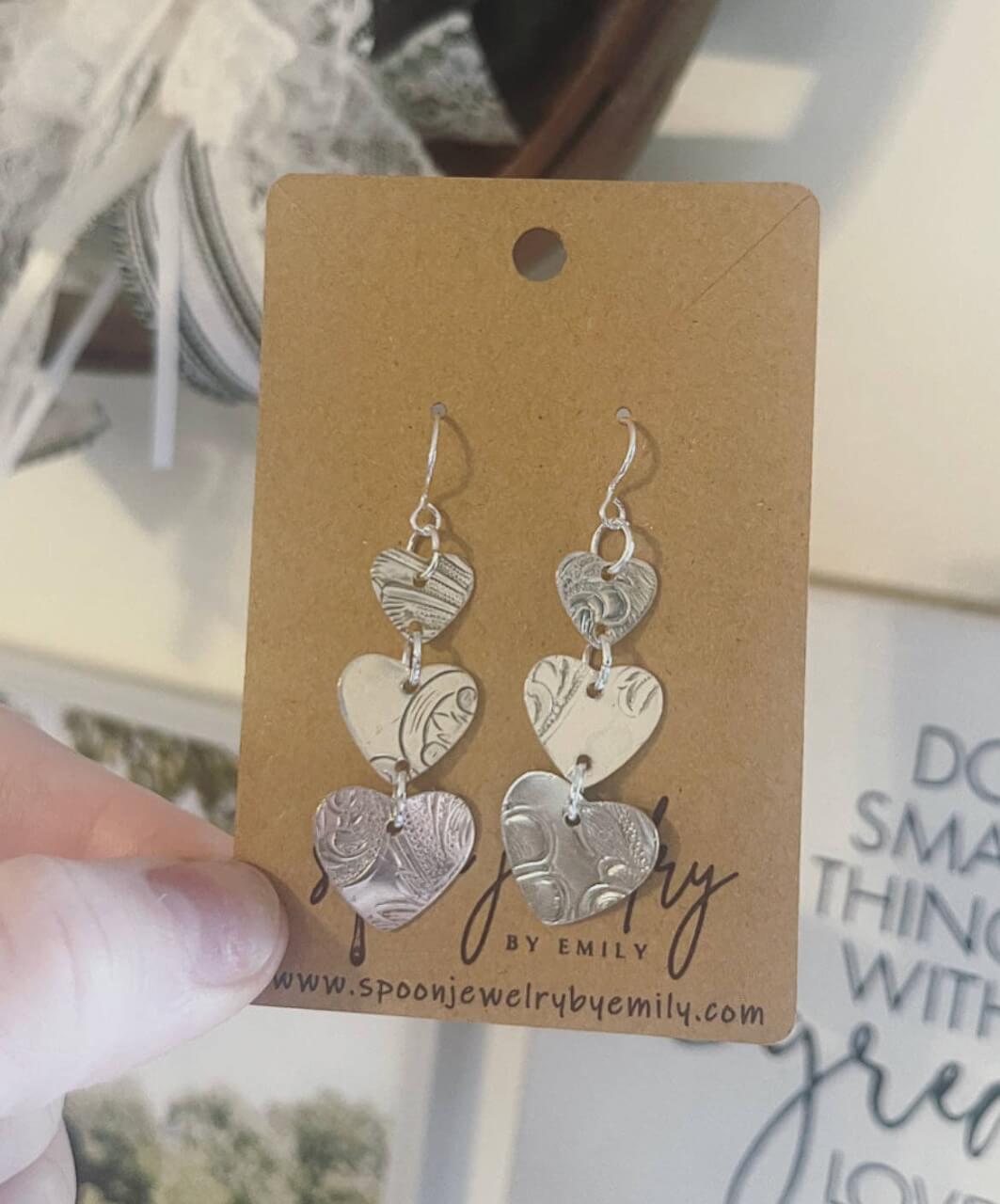 Spoon Jewelry By Emily - Trilogy of Love Earrings: Small Things, Great Love