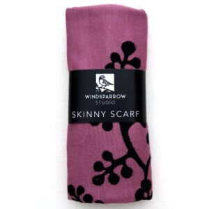 Windsparrow Studio – Botanical Skinny Scarf Collection (black ink)