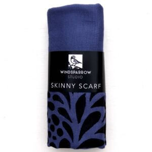Windsparrow Studio – Botanical Skinny Scarf Collection (black ink)