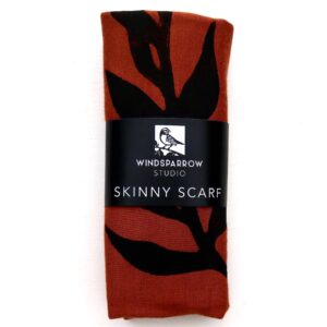 Windsparrow Studio – Botanical Skinny Scarf Collection (black ink)