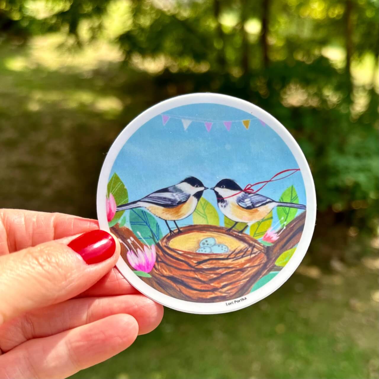 Lori Portka Chickadees Sticker
