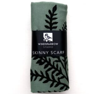 Windsparrow Studio – Botanical Skinny Scarf Collection (black ink)