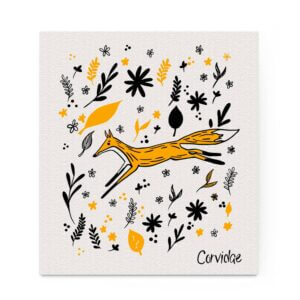 Corvidae Fox Swedish Dishcloth