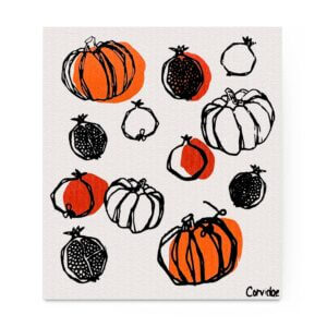 Corvidae Pumpkins Swedish Dishcloth – Fall Decor