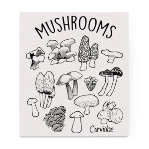 Corvidae Mushroom Swedish Dishcloth