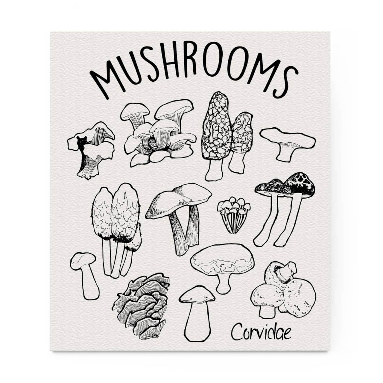Corvidae Mushroom Swedish Dishcloth