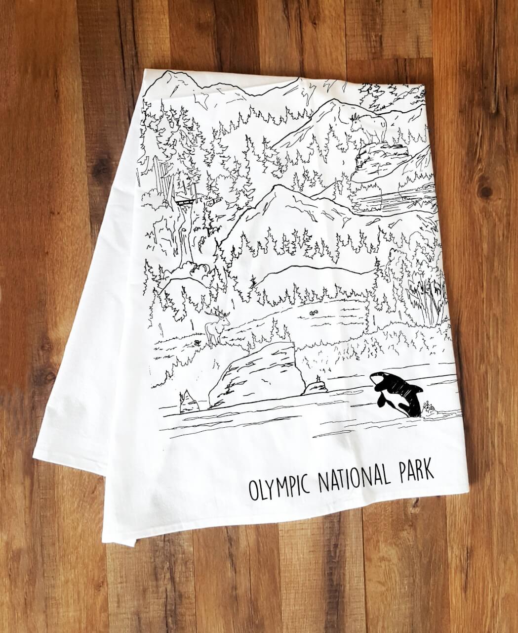 Corvidae Olympic National Park Tea Towel