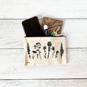 Corvidae Wildflower Zipper Pouch