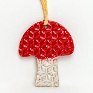 White Squirrel Clayworks – Mushroom Shaped Handmade, in Ohio, Ceramic Ornaments