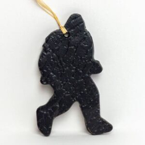 White Squirrel Clayworks – Black Sasquatch Shaped Handmade, in Ohio, Ceramic Ornaments