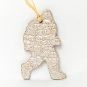 White Squirrel Clayworks – White Sasquatch Shaped Handmade in Ohio, Ceramic Ornaments