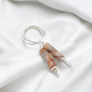 Bijou by SAM – Sterling Silver and Red Jasper Threader Earrings