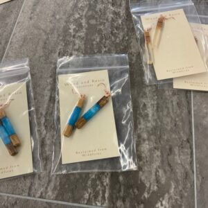 Wood and Resin Earrings