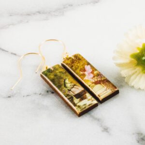 No Man’s Land – Frog + Fairy Vintage Rectangle Earrings