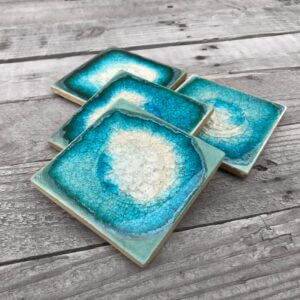 Dock 6 Pottery – Aqua Coaster