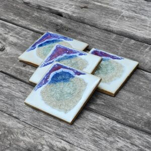 Dock 6 Pottery – Purple Rose Coaster