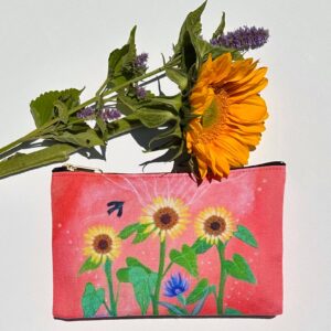 Lori Portka – Happiness Through Art – Sunflower Skies Pouch- Small