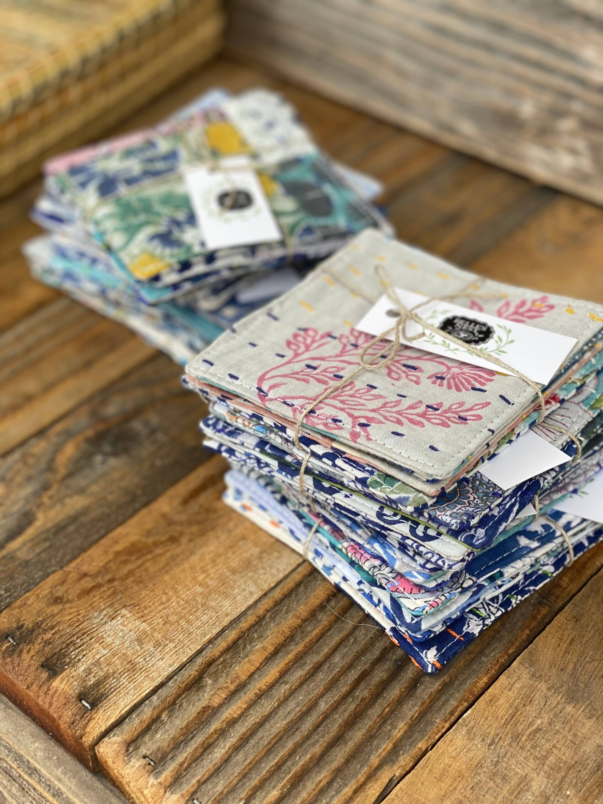 Belle's Nest - Four Assorted Square Cotton Coasters