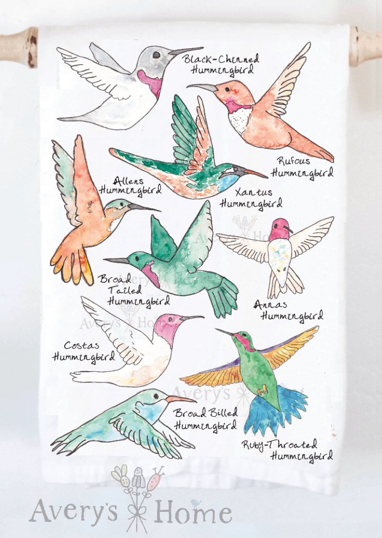 Avery's Home - North America Hummingbirds Kitchen Towel