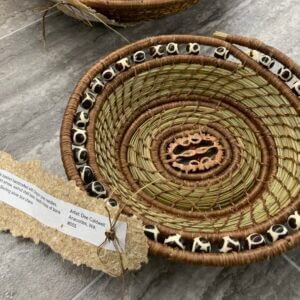 Dee Caldwell-Brown Pine Needle Basket w/beads