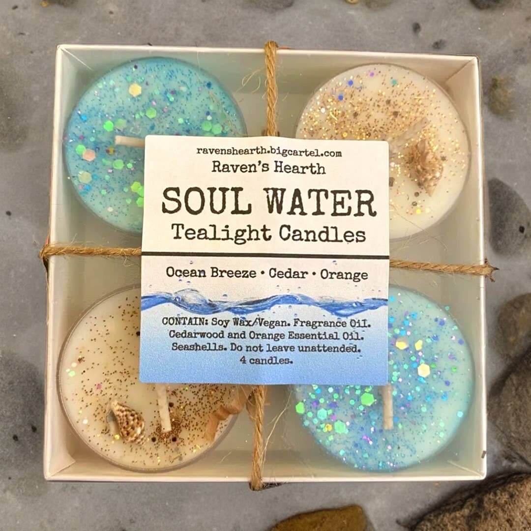 Raven’s Hearth - Soul Water Tealights | Soy Wax | Ocean Scent