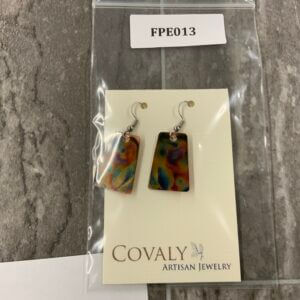 Covaly Flame Trapezoid Earrings