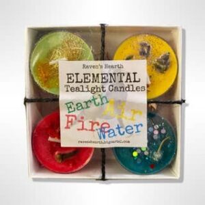 Raven’s Hearth – Elemental Tealight Candles Ritual/Altar Candles Vegan