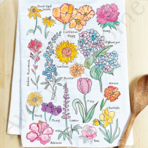 Avery’s Home – Popular Summer Flowers Gardener Gift Kitchen Dish Towel