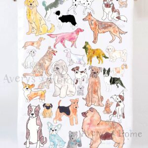 Avery’s Home – Different Dog Breeds Kitchen Dish Towel