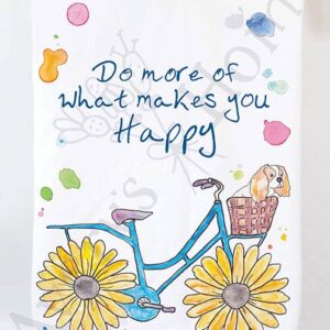 Avery’s Home – Happy Flower Bicycle With Dog Kitchen Towel