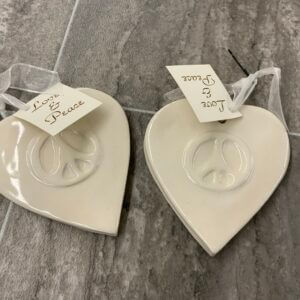 Love & Peace Ceramic Heart