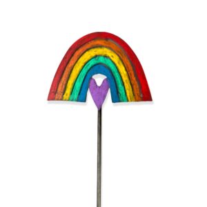 Whimsies – Rainbow heart plant stakes garden stake  lawn stake recycled
