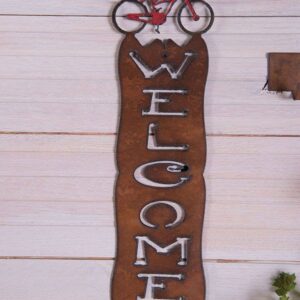 Whimsies – Bike Welcome Sign Garden spring eco metal souvenir USA