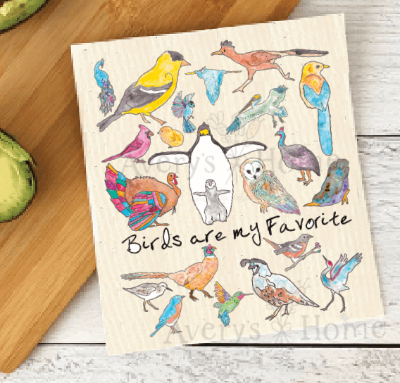 Avery's Home - Birds are my Favorite Swedish Dishcloth