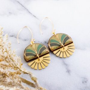 No Man’s Land – Art Deco Stacked Sunburst Earrings