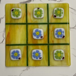 JSG Tic Tac Toe Fused Glass Board
