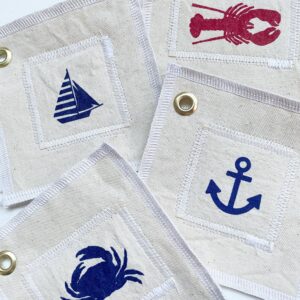 Seagate Studio – Nautical Canvas Coasters with applique and grommet detail