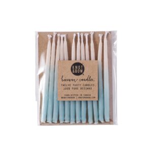 Knot & Bow – Aqua Ombre Beeswax Birthday Candles