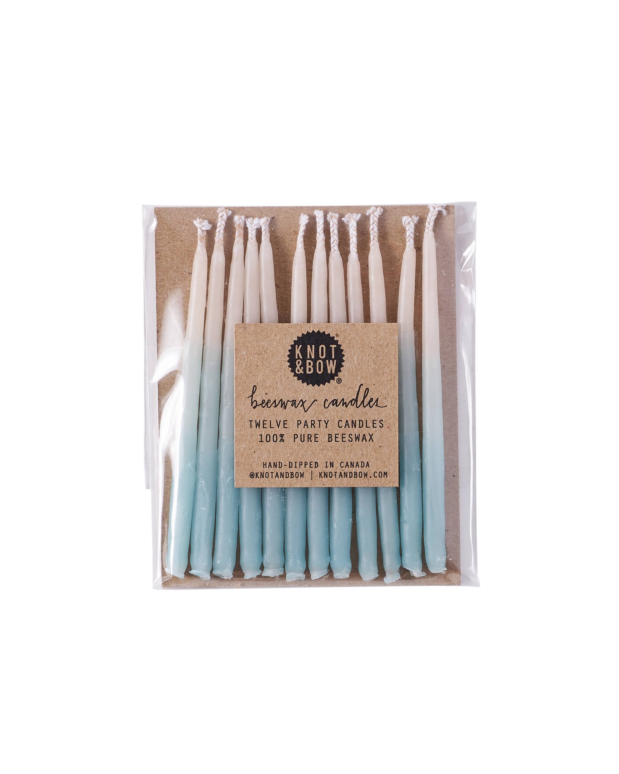 Knot & Bow - Aqua Ombre Beeswax Birthday Candles
