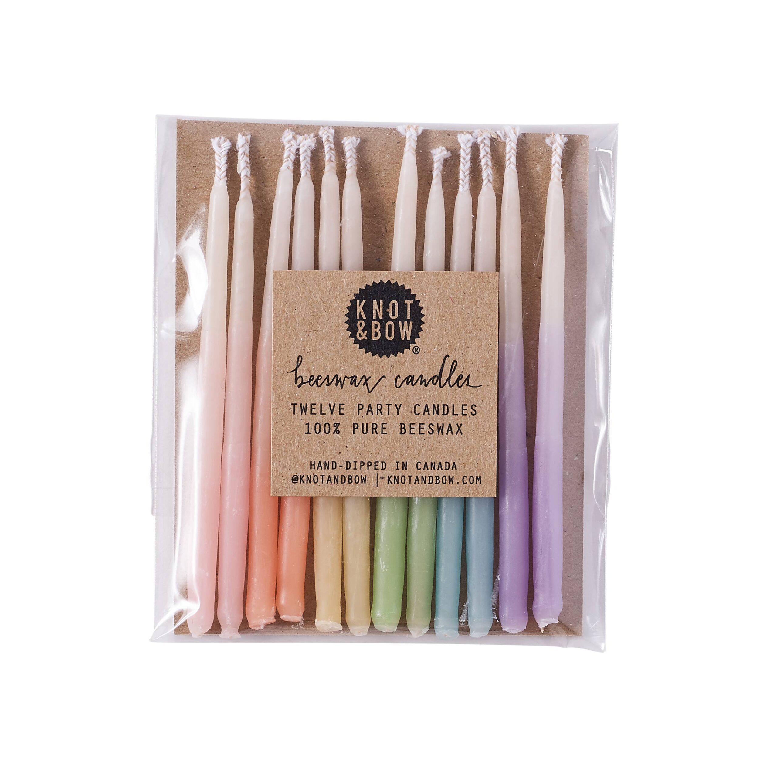 Knot & Bow - Assorted Ombre Beeswax Birthday Candles